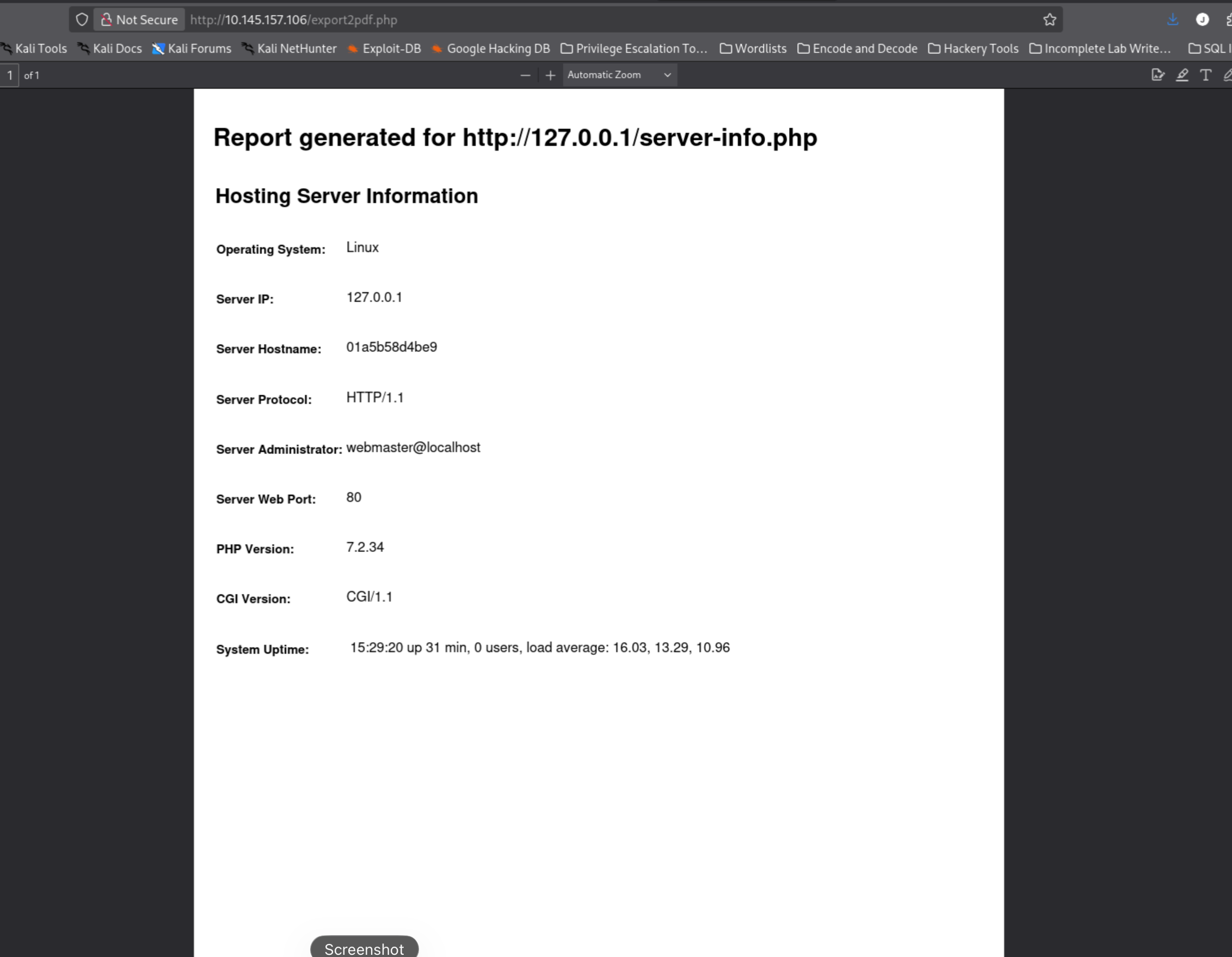source revealing export2pdf and 127.0.0.1 loopback